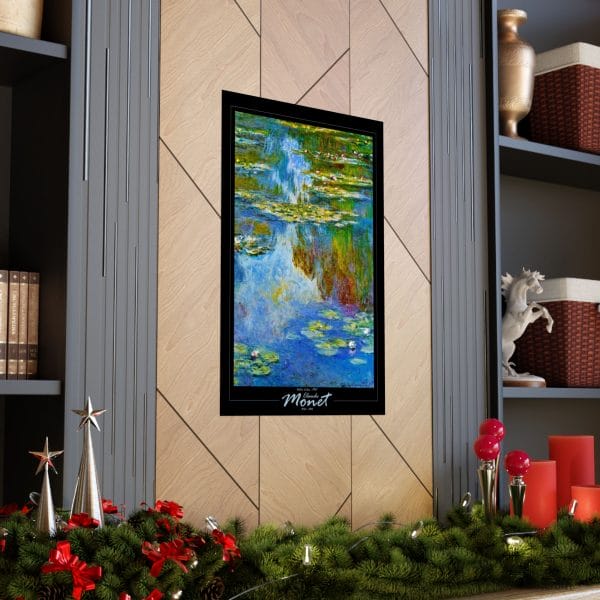 Claude Monet’s “Water Lilies” (1907) - Matte Vertical Posters, on Black - Image 7