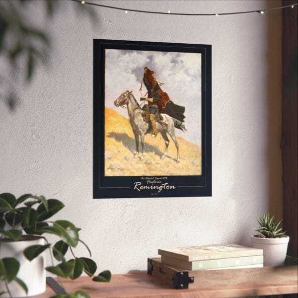 Frederic Remington's "The Blanket Signal" - 1909 - Matte Vertical Poster on Black - Image 10