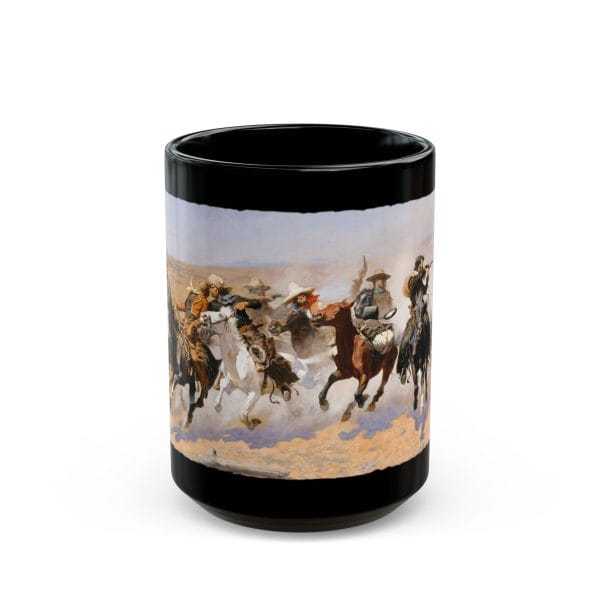 "A Dash to the Timber" (1889) – Frederic Remington, 15oz Black Mug - Image 2