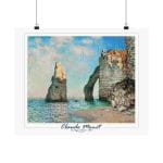Claude Monet’s “The Cliffs at Étretat” (1885) - Matte Horizontal Posters on White