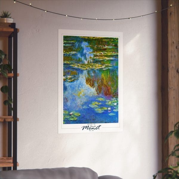Claude Monet’s “Water Lilies” (1907) - Matte Vertical Posters, on White - Image 6