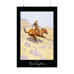 Frederic Remington “The Cowboy” 1902 – Fine Art Poster Print on Black
