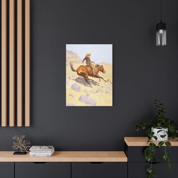 Frederic Remington's "The Cowboy" - 1902 - Canvas Wall Art - Image 7