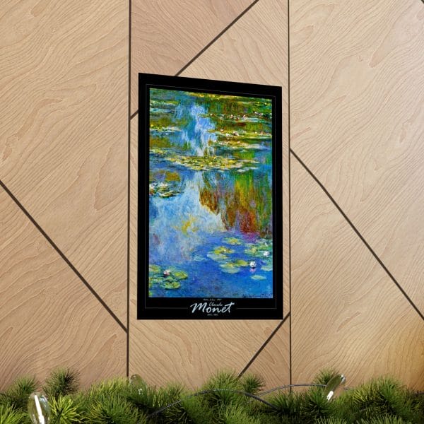 Claude Monet’s “Water Lilies” (1907) - Matte Vertical Posters, on Black - Image 4
