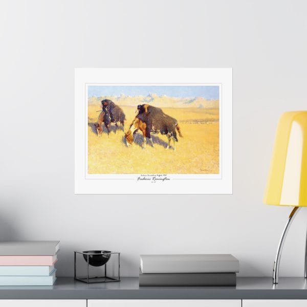 Frederic Remington's “Indians Disguised as Buffalo” - 1908 - Matte Horizontal Poster on White - Image 11