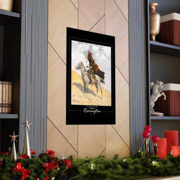 Frederic Remington's "The Blanket Signal" - 1909 - Matte Vertical Poster on Black - Image 13