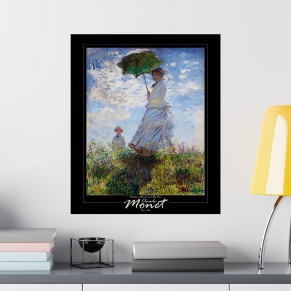 Claude Monet’s “Madame Monet and Her Son” (1873) - Matte Vertical Posters - on Black - Image 5