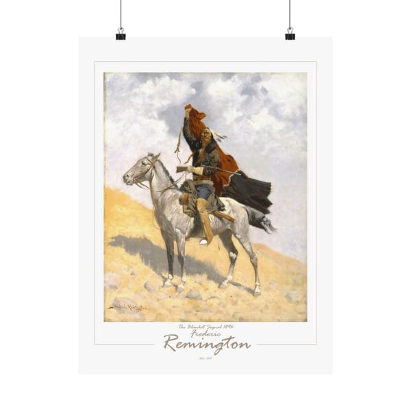 Frederic Remington's "The Blanket Signal" - 1909 - Matte Vertical Poster on White - Image 12