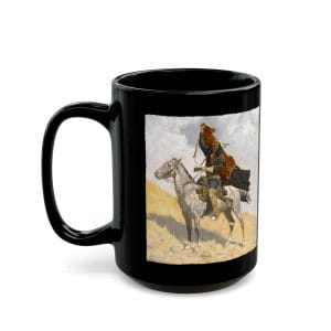 Frederic Remington “The Blanket Signal” 1896 – 15oz Black Ceramic Mug