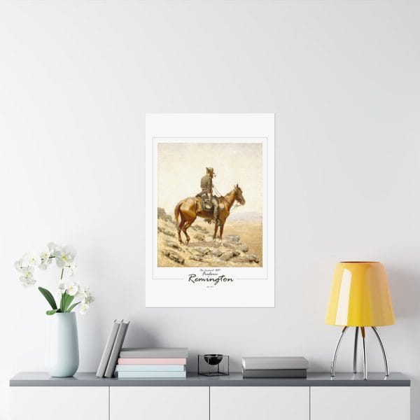 Frederic Remington's "The Lookout" - 1887 - Matte Vertical Poster on White - Image 4
