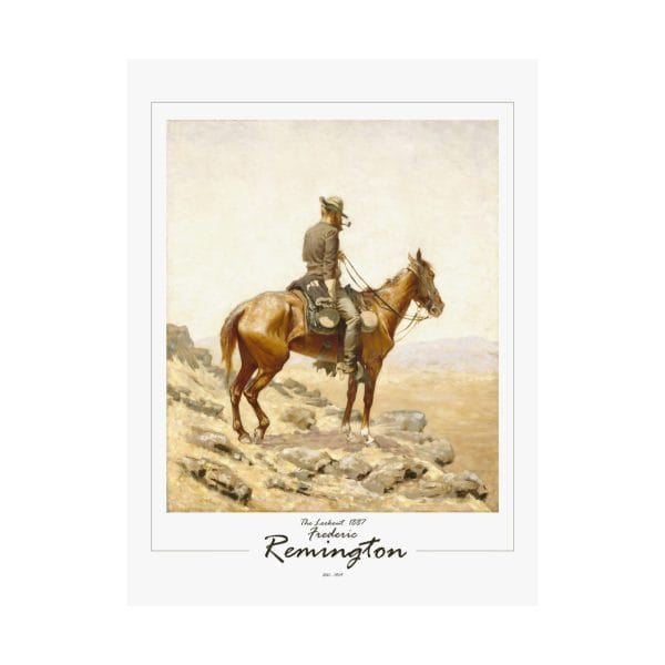 Frederic Remington's "The Lookout" - 1887 - Matte Vertical Poster on White - Image 6
