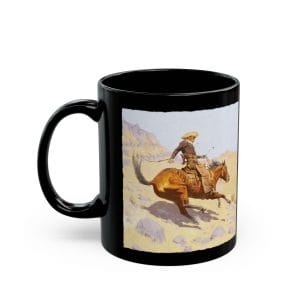 Frederic Remington's "The Cowboy" 1902 - Black Mug 11oz