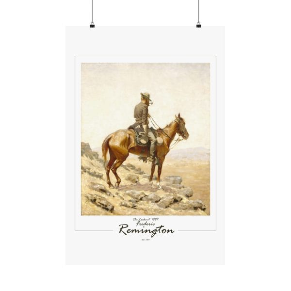 Frederic Remington's "The Lookout" - 1887 - Matte Vertical Poster on White