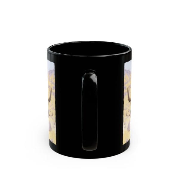 Frederic Remington's "The Cowboy" 1902 - Black Mug 11oz - Image 5